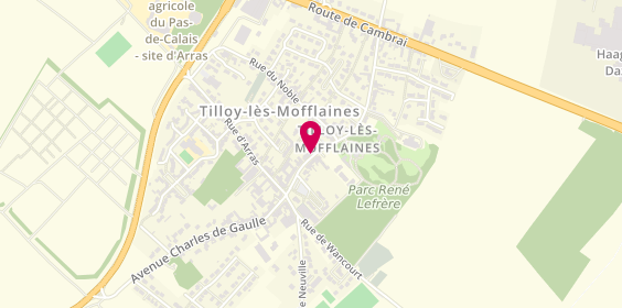 Plan de Pharmacie TAHON Véronique, 58 Rue du General de Gaulle, 62217 Tilloy-lès-Mofflaines