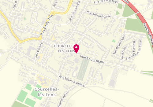 Plan de Pharmacie Centrale, 11 Rue Louis Blanc, 62970 Courcelles-lès-Lens