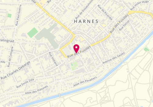 Plan de Pharmacie Mallis Lourdel, 45 Rue des Fusillés, 62440 Harnes