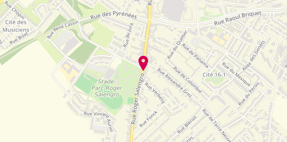 Plan de Pharmacie du Stade Parc, 295 Rue Roger Salengro, 62700 Bruay-la-Buissière