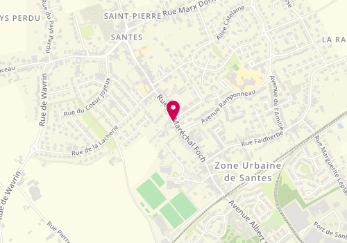 Plan de Pharmacie de Santes, 60 Rue Marechal Foch, 59211 Santes