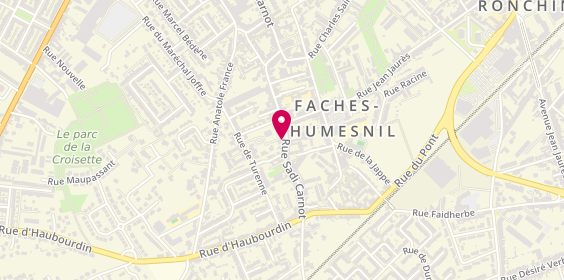 Plan de Grande Pharmacie de Faches, 158 Rue Carnot, 59155 Faches-Thumesnil