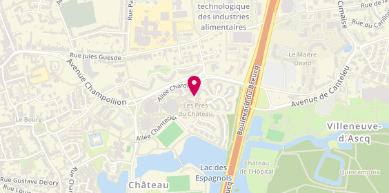 Plan de Pharmacie du Chateau, 9 Allée Chardin le Chateau, 59650 Villeneuve-d'Ascq