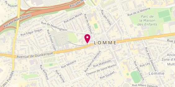 Plan de Pharmacie du Bourg, 3 Place du Maréchal Leclerc, 59160 Lomme