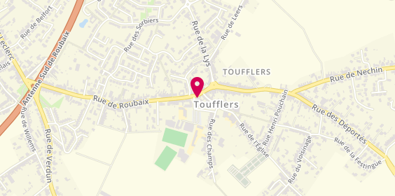 Plan de La Pharmacie de Toufflers, 3 Rue de Roubaix, 59390 Toufflers