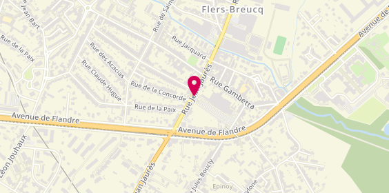 Plan de Pharmacie du Breucq, 140 Rue Jean Jaurès, 59491 Villeneuve-d'Ascq