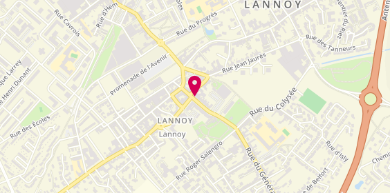 Plan de Pharmacie de Lannoy Pharmacie Quin, 14 Place Carnot, 59390 Lannoy