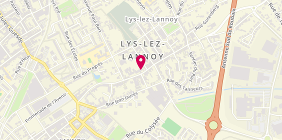 Plan de Pharmacie de la Mairie, 37 Rue Jean Baptiste Lebas, 59390 Lys-lez-Lannoy