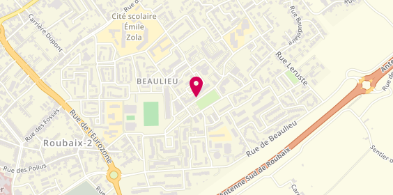 Plan de Pharmacie de Beaulieu, 102 Rue Léon Blum, 59150 Wattrelos