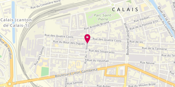 Plan de Pharmacie Martinage, 48 Rue du Bout des Digues, 62100 Calais